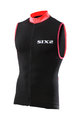 SIX2 Cyklistický dres bez rukávov - BIKE2 STRIPES - čierna/červená