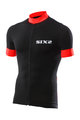 SIX2 Cyklistický dres s krátkym rukávom - BIKE3 STRIPES - čierna/červená