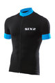 SIX2 Cyklistický dres s krátkym rukávom - BIKE3 STRIPES - čierna/modrá