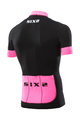 SIX2 Cyklistický dres s krátkym rukávom - BIKE3 STRIPES - čierna/ružová