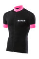 SIX2 Cyklistický dres s krátkym rukávom - BIKE3 STRIPES - čierna/ružová