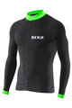 SIX2 Cyklistický dres s dlhým rukávom letný - BIKE4 STRIPES - zelená/čierna