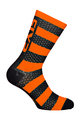 SIX2 Cyklistické ponožky klasické - LUXURY MERINO - oranžová/čierna