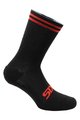 SIX2 Cyklistické ponožky klasické - MERINO WOOL - čierna/červená