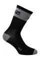 SIX2 Cyklistické ponožky klasické - SHORT LOGO - šedá/čierna