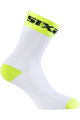 SIX2 Cyklistické ponožky klasické - WHITE SHORT - biela/žltá
