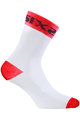 SIX2 Cyklistické ponožky klasické - WHITE SHORT - červená/biela