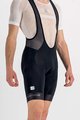 SPORTFUL Cyklistické nohavice krátke s trakmi - NEO - čierna