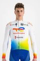 SPORTFUL Cyklistický dres s dlhým rukávom zimný - TOTAL ENERGIES 2022 - oranžová/biela/modrá/žltá