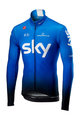 CASTELLI Cyklistický dres s dlhým rukávom zimný - TEAM SKY 2019 WINTER - biela/svetlo modrá/čierna