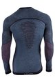 UYN Cyklistické tričko s dlhým rukávom - FUSYON MERINO - modrá/bordová/čierna