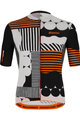 SANTINI Cyklistický dres s krátkym rukávom - DELTA OPTIC - biela/oranžová/čierna