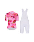 RIVANELLE Cyklistický krátky dres a krátke nohavice - CHERIE - biela/ružová