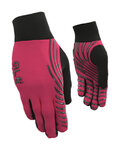 ALÉ Cyklistické rukavice dlhoprsté - SPIRAL DESIGN - ružová/čierna