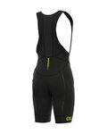 ALÉ Cyklistické nohavice krátke s trakmi - R-EV1 AGONISTA PLUS - čierna/žltá