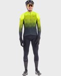 ALÉ Cyklistický dres s dlhým rukávom zimný - R-EV1 CLIMA PROTECTION 2.0 VELOCITY WIND G+ - žltá/čierna