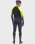 ALÉ Cyklistický dres s dlhým rukávom zimný - R-EV1 CLIMA PROTECTION 2.0 VELOCITY WIND G+ - žltá/čierna