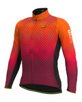 ALÉ Cyklistický dres s dlhým rukávom zimný - R-EV1 CLIMA PROTECTION 2.0 VELOCITY WIND G+ - oranžová/čierna