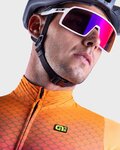 ALÉ Cyklistický dres s dlhým rukávom zimný - R-EV1 CLIMA PROTECTION 2.0 VELOCITY WIND G+ - oranžová/čierna