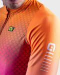 ALÉ Cyklistický dres s dlhým rukávom zimný - R-EV1 CLIMA PROTECTION 2.0 VELOCITY WIND G+ - oranžová/čierna