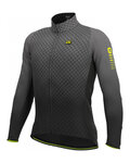 ALÉ Cyklistický dres s dlhým rukávom zimný - R-EV1 CLIMA PROTECTION 2.0 VELOCITY WIND G+ - šedá/čierna