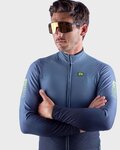 ALÉ Cyklistický dres s dlhým rukávom zimný - R-EV1 CLIMA PROTECTION 2.0 VELOCITY WIND G+ - šedá/čierna