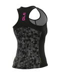 ALÉ Cyklistický dres bez rukávov - SOLID TRIANGLES LADY - šedá/čierna