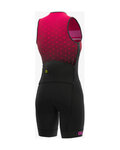ALÉ Cyklistická kombinéza - TRIATHLON STARS LONG TRI LADY - červená/čierna