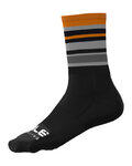 ALÉ Cyklistické ponožky klasické - STRIPES - čierna/oranžová