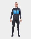 ALÉ Cyklistický dres s dlhým rukávom zimný - PR-R SOMBRA WOOL THERMO - čierna/modrá