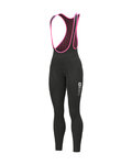 ALÉ Cyklistické nohavice dlhé s trakmi - SOLID ESSENTIAL - ružová/čierna