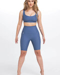ATHLEEYA Cyklistické nohavice krátke bez trakov - ESSENTIAL - modrá