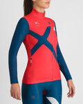 SPORTFUL Cyklistický dres s dlhým rukávom zimný - SQUADRA W - červená/modrá