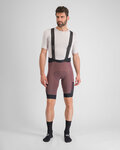 SPORTFUL Cyklistické nohavice krátke s trakmi - SUPERGIARA - bordová