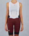 SPORTFUL Cyklistické nohavice krátke s trakmi - SUPERGIARA - bordová