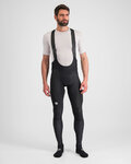 SPORTFUL Cyklistické nohavice dlhé s trakmi - TOTAL COMFORT - čierna