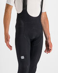 SPORTFUL Cyklistické nohavice dlhé s trakmi - TOTAL COMFORT - čierna