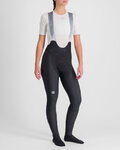 SPORTFUL Cyklistické nohavice dlhé s trakmi - TOTAL COMFORT W - čierna