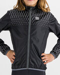 SPORTFUL Cyklistická vetruodolná bunda - KID REFLEX - čierna