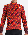 SPORTFUL Cyklistická zateplená bunda - PIXEL - červená/hnedá