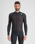 SPORTFUL Cyklistický dres s dlhým rukávom zimný - BODYFIT PRO - čierna/hnedá