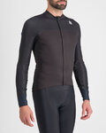 SPORTFUL Cyklistický dres s dlhým rukávom zimný - BODYFIT PRO - čierna/hnedá