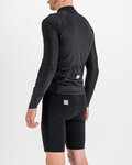 SPORTFUL Cyklistický dres s dlhým rukávom zimný - BODYFIT PRO - čierna/hnedá
