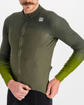 SPORTFUL Cyklistický dres s dlhým rukávom zimný - BODYFIT PRO - zelená
