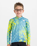 SPORTFUL Cyklistický dres s dlhým rukávom zimný - KID THERMAL - modrá/žltá