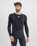 SPORTFUL Cyklistické tričko s dlhým rukávom - MERINO LS - čierna