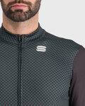 SPORTFUL Cyklistický dres s dlhým rukávom zimný - CHECKMATE THERMAL - čierna/zelená