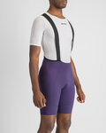 SPORTFUL Cyklistické nohavice krátke s trakmi - SRK - fialová