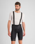 SPORTFUL Cyklistické nohavice krátke s trakmi - FIANDRE - čierna