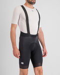 SPORTFUL Cyklistické nohavice krátke s trakmi - FIANDRE - čierna